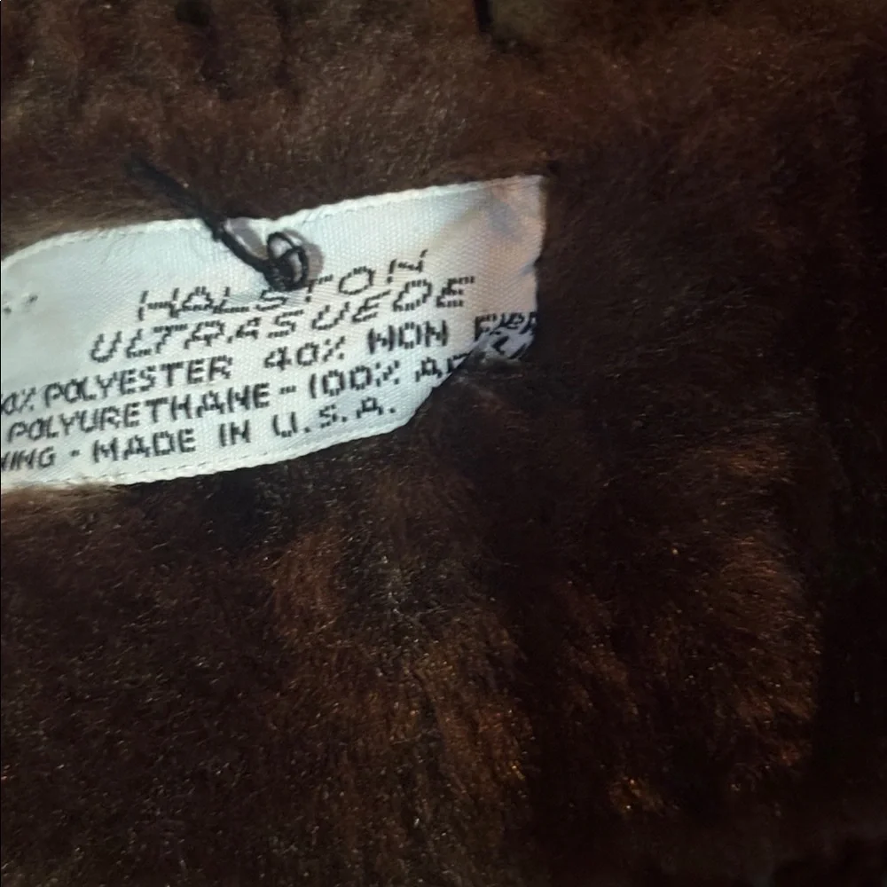 Vintage Halston ultra suede mittens chocolate brown warm winter gear statement